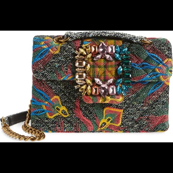 Kurt Geiger London Mayfair Embroidered Tweed Crossbody Bag - Picture 3 of 13